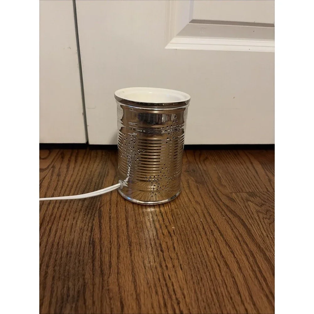 Scentsy Tin Can Stars Silver Wax Warmer Discontinued